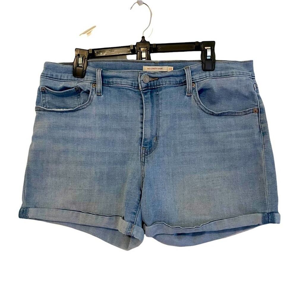 Levi’s Mid Length Stretch Blue Jean Shorts Size 33